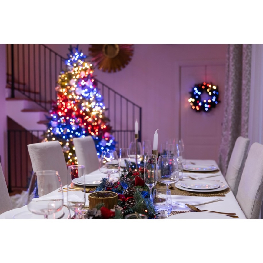 Twinkly - LED RGBW Hämardatav jõuluteemaline väli valguskett STRINGS 250xLED 23,5m IP44 Wi-Fi