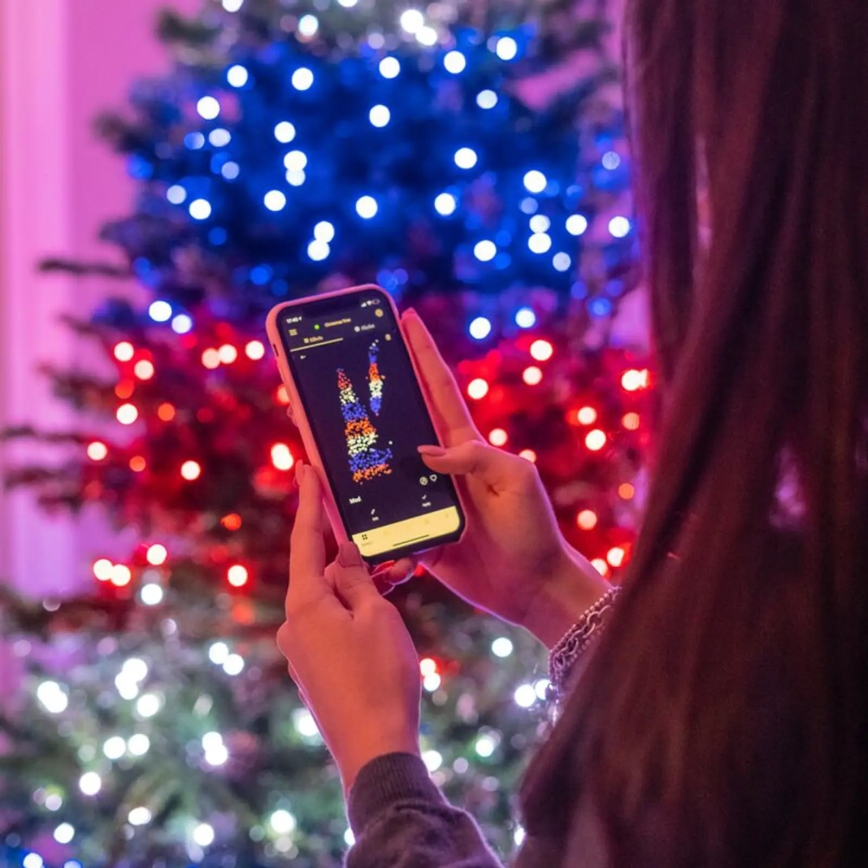 Twinkly - LED RGBW Hämardatav jõuluteemaline väli valguskett STRINGS 250xLED 23,5m IP44 Wi-Fi
