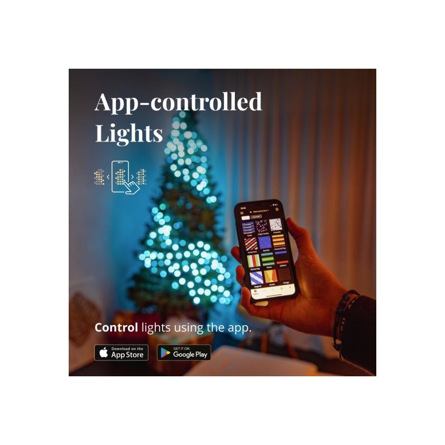 Twinkly - LED RGBW Hämardatav jõuluteemaline väli valguskett STRINGS 250xLED 23,5m IP44 Wi-Fi