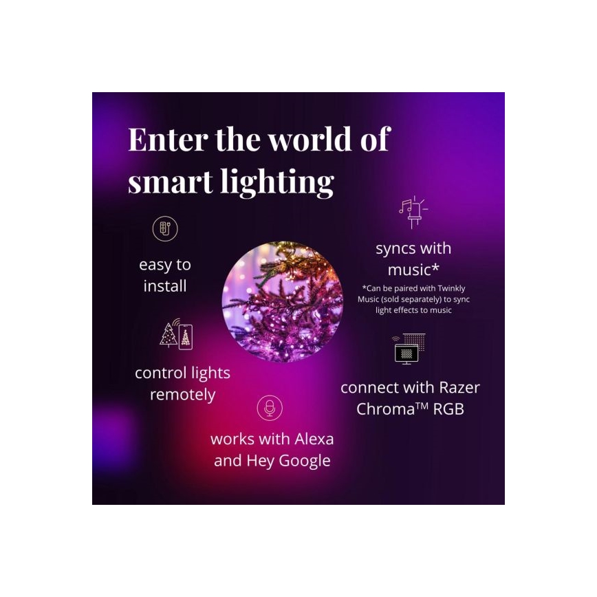 Twinkly - LED RGBW Hämardatav jõuluteemaline väli valguskett STRINGS 250xLED 23,5m IP44 Wi-Fi