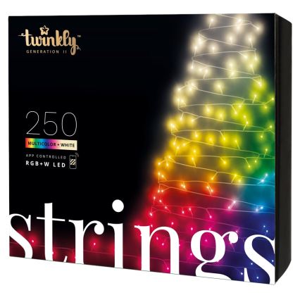 Twinkly - LED RGBW Hämardatav jõuluteemaline väli valguskett STRINGS 250xLED 23,5m IP44 Wi-Fi