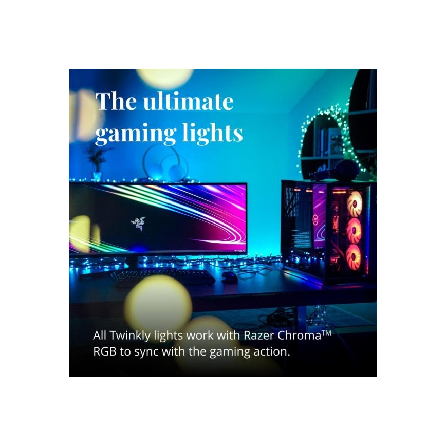 Twinkly - LED RGBW hämardatav välisvalguskett STRINGS 250xLED 23,5m IP44 Wi-Fi