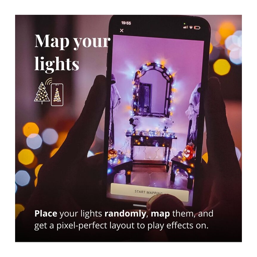 Twinkly - LED Väli hämardatav jõuluteemaline valguskett STRINGS 400xLED 35,5m IP44 Wi-Fi