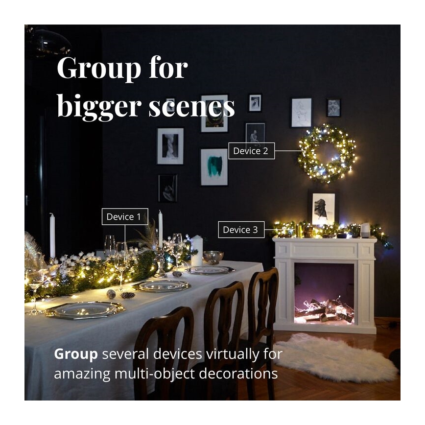 Twinkly - LED Väli hämardatav jõuluteemaline valguskett STRINGS 400xLED 35,5m IP44 Wi-Fi