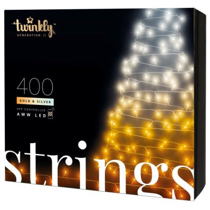Twinkly - LED Väli hämardatav jõuluteemaline valguskett STRINGS 400xLED 35,5m IP44 Wi-Fi