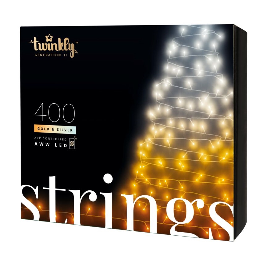 Twinkly - LED Väli hämardatav jõuluteemaline valguskett STRINGS 400xLED 35,5m IP44 Wi-Fi