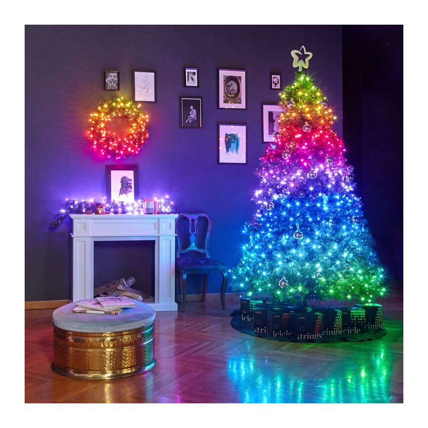 Twinkly - LED RGBW Hämardatav väli jõuluteemaline valguskett STRINGS 400xLED 35,5m IP44 Wi-Fi