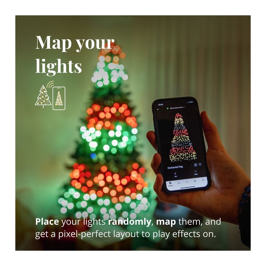 Twinkly - LED RGBW Hämardatav väli jõuluteemaline valguskett STRINGS 400xLED 35,5m IP44 Wi-Fi