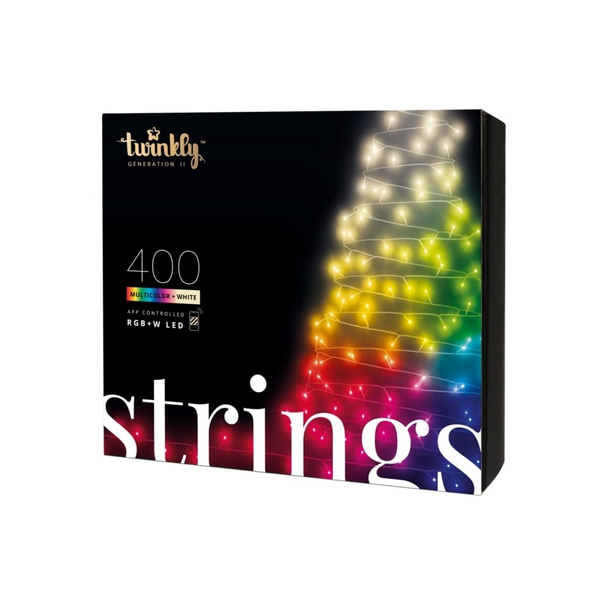 Twinkly - LED RGBW Hämardatav väli jõuluteemaline valguskett STRINGS 400xLED 35,5m IP44 Wi-Fi