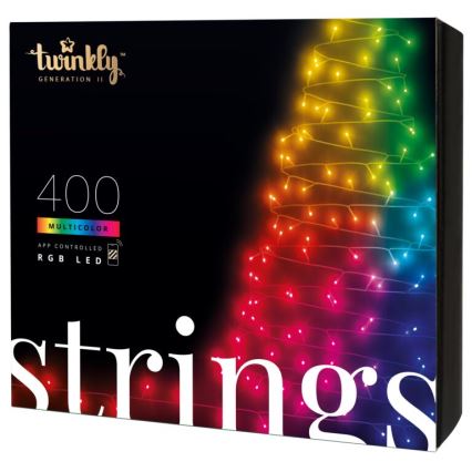 Twinkly - LED RGB Väli hämardatav jõuluteemaline valguskett STRINGS 400xLED 35,5m IP44 Wi-Fi