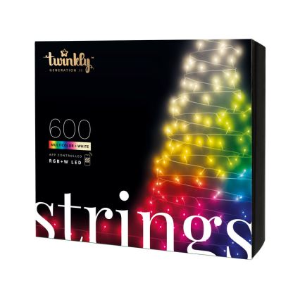 Twinkly - LED RGBW Hämardatav väli Valguskett STRINGS 600xLED 51,5m IP44 Wi-Fi