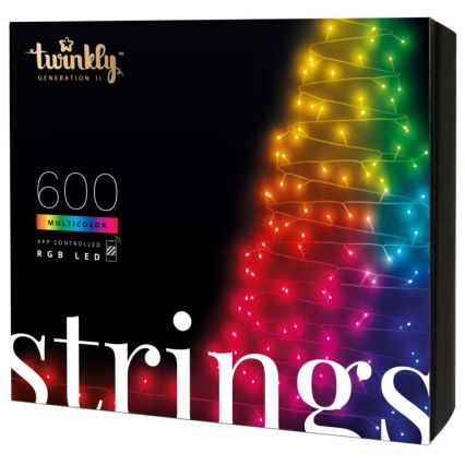 Twinkly - LED RGB Väli hämardatav jõuluteemaline valguskett STRINGS 600xLED 51,5m IP44 Wi-Fi