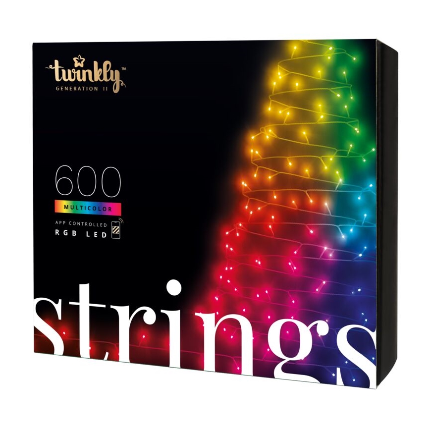 Twinkly - LED RGB Väli hämardatav jõuluteemaline valguskett STRINGS 600xLED 51,5m IP44 Wi-Fi