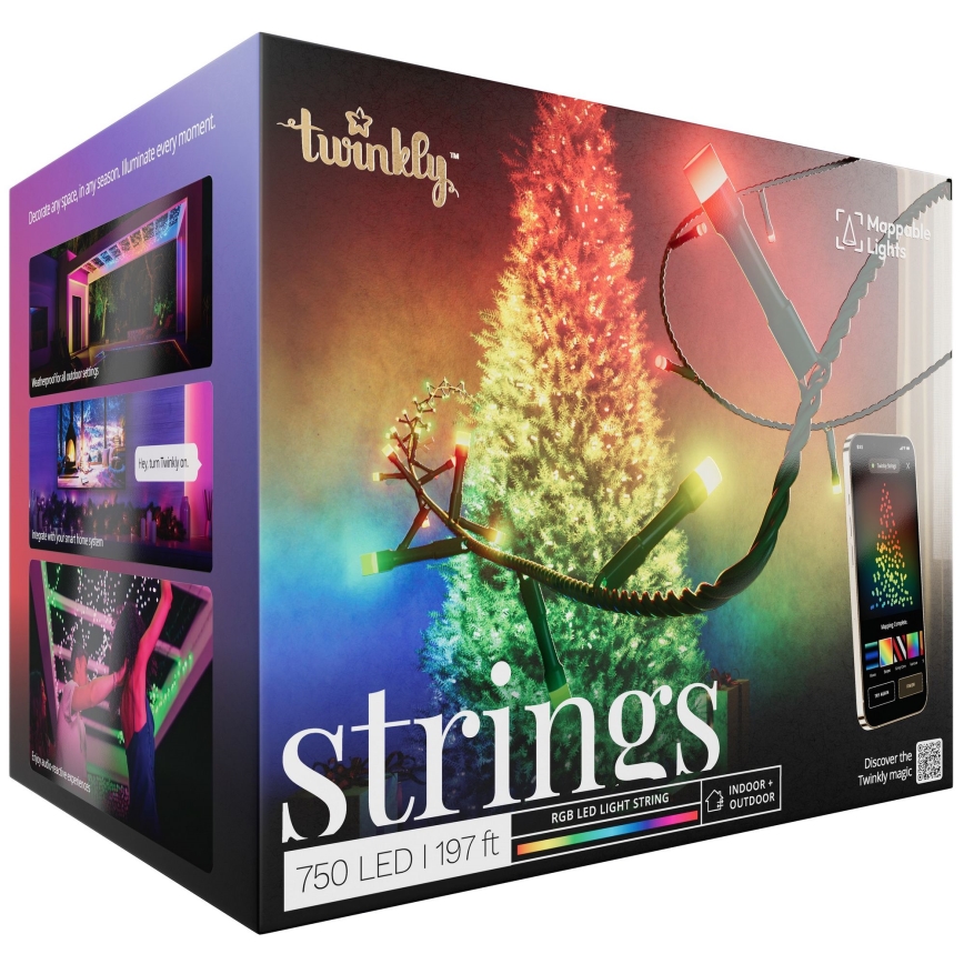 Twinkly - LED RGB Hämardatav väli Valguskett STRINGS 750xLED 63,5m IP44 Wi-Fi
