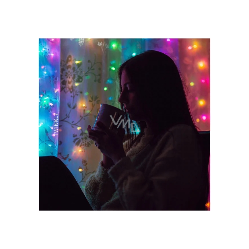 Twinkly - LED RGBW Hämardatav väli Jõuluteemaline valguskardin CURTAIN 210xLED 6,1m IP44 Wi-Fi