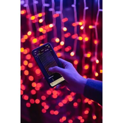 Twinkly - LED RGBW Hämardatav väli Jõuluteemaline valguskardin CURTAIN 210xLED 6,1m IP44 Wi-Fi