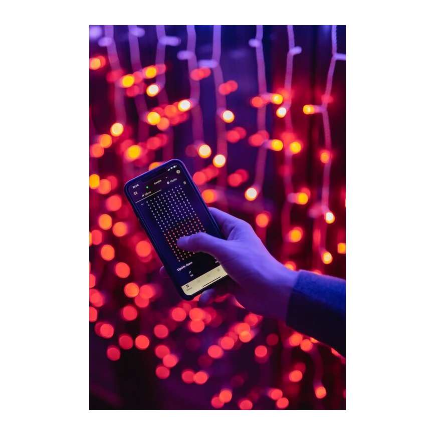 Twinkly - LED RGBW Hämardatav väli Jõuluteemaline valguskardin CURTAIN 210xLED 6,1m IP44 Wi-Fi