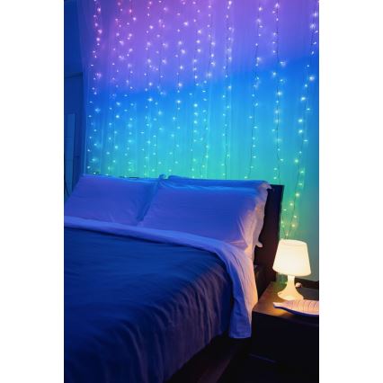 Twinkly - LED RGBW Hämardatav väli Jõuluteemaline valguskardin CURTAIN 210xLED 6,1m IP44 Wi-Fi