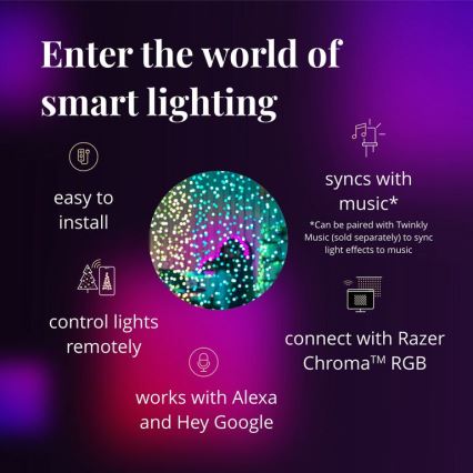 Twinkly - LED RGBW Hämardatav väli Jõuluteemaline valguskardin CURTAIN 210xLED 6,1m IP44 Wi-Fi