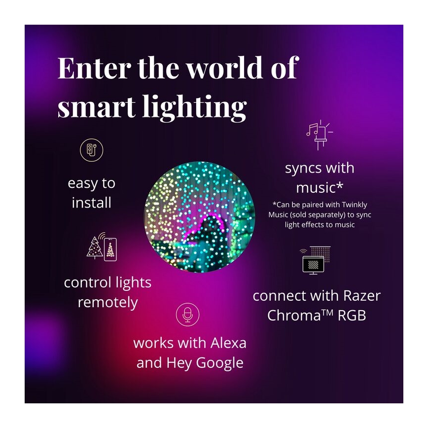 Twinkly - LED RGBW Hämardatav väli Jõuluteemaline valguskardin CURTAIN 210xLED 6,1m IP44 Wi-Fi