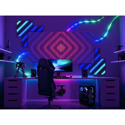 Twinkly - LED RGB Hämardatav Jõuluteemaline valguskardin MATRIX 480xLED 1x1 m Wi-Fi