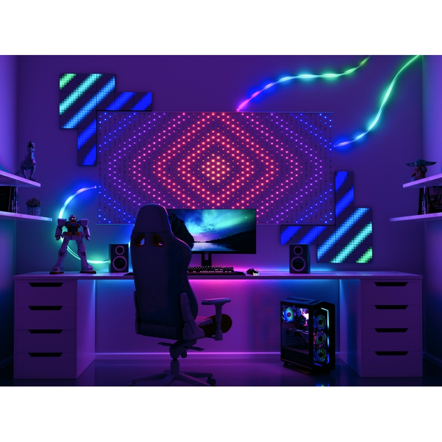 Twinkly - LED RGB Hämardatav Jõuluteemaline valguskardin MATRIX 480xLED 1x1 m Wi-Fi