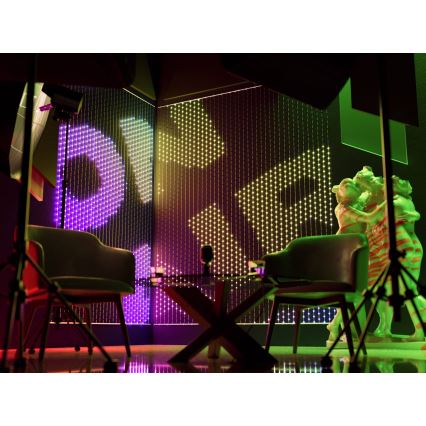 Twinkly - LED RGB Hämardatav Jõuluteemaline valguskardin MATRIX 480xLED 1x1 m Wi-Fi
