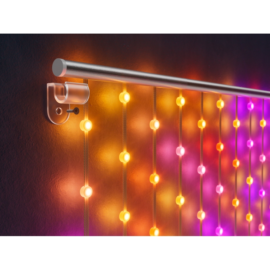 Twinkly - LED RGB Hämardatav Jõuluteemaline valguskardin MATRIX 480xLED 1x1 m Wi-Fi
