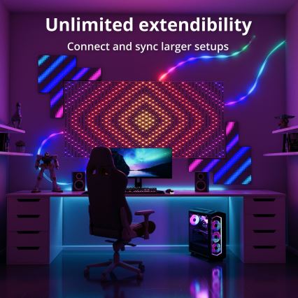 Twinkly - LED RGB Hämardatav Jõuluteemaline valguskardin MATRIX 480xLED 1x1 m Wi-Fi