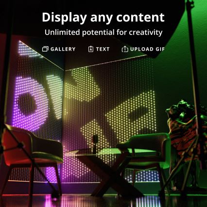 Twinkly - LED RGB Hämardatav Jõuluteemaline valguskardin MATRIX 480xLED 1x1 m Wi-Fi