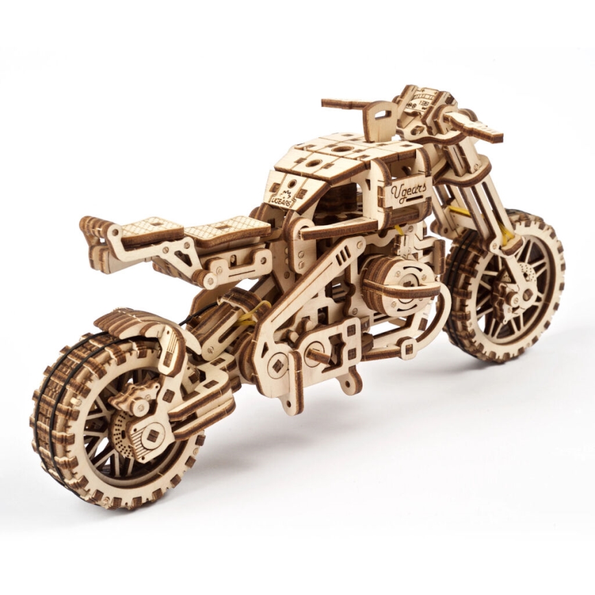 Ugears - 3D puidust mehaaniline pusle Mootorratas külgkorviga