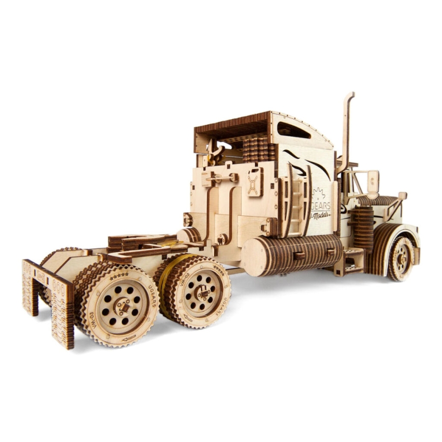 Ugears - 3D puidust mehaaniline pusle Poolhaagisega veoauto Heavy Boy