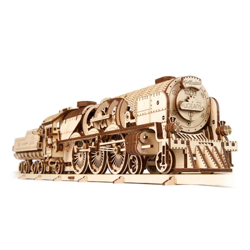 Ugears - 3D puidust mehaaniline pusle V-Express Auruvedur tenderiga