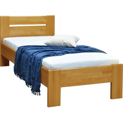 Üheinimesevoodi AMBER 90x200 cm hele pähkel