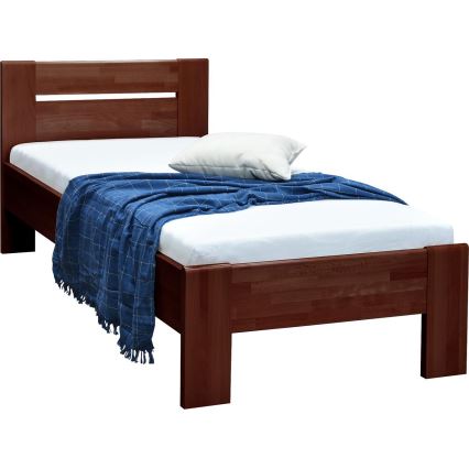 Üheinimesevoodi AMBER 90x200 cm, tume pähkel