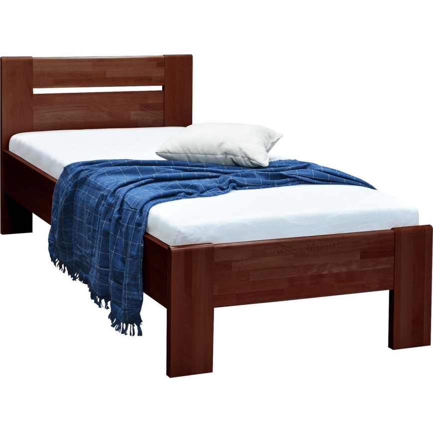 Üheinimesevoodi AMBER 90x200 cm, tume pähkel