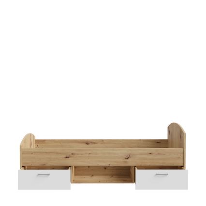 Üheinimesevoodi hoiukastiga URO 90x200 cm artisan-tamm/valge