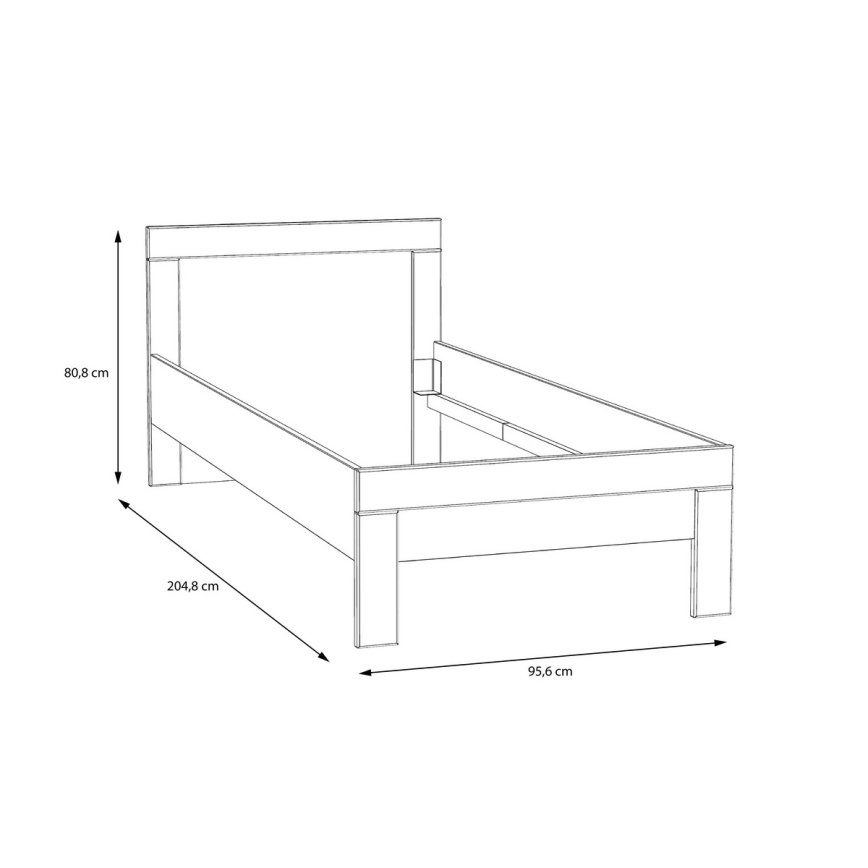 Üheinimesevoodi SNOWIE 90x200 cm valge