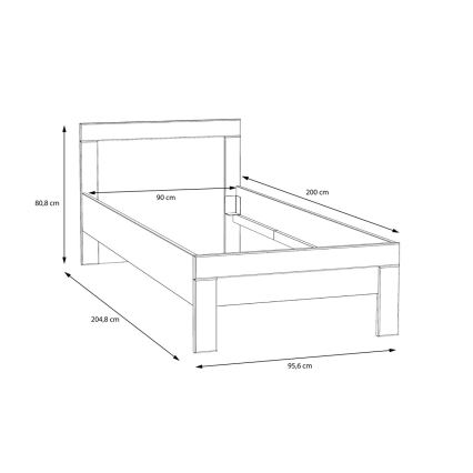 Üheinimesevoodi SNOWIE 90x200 cm valge