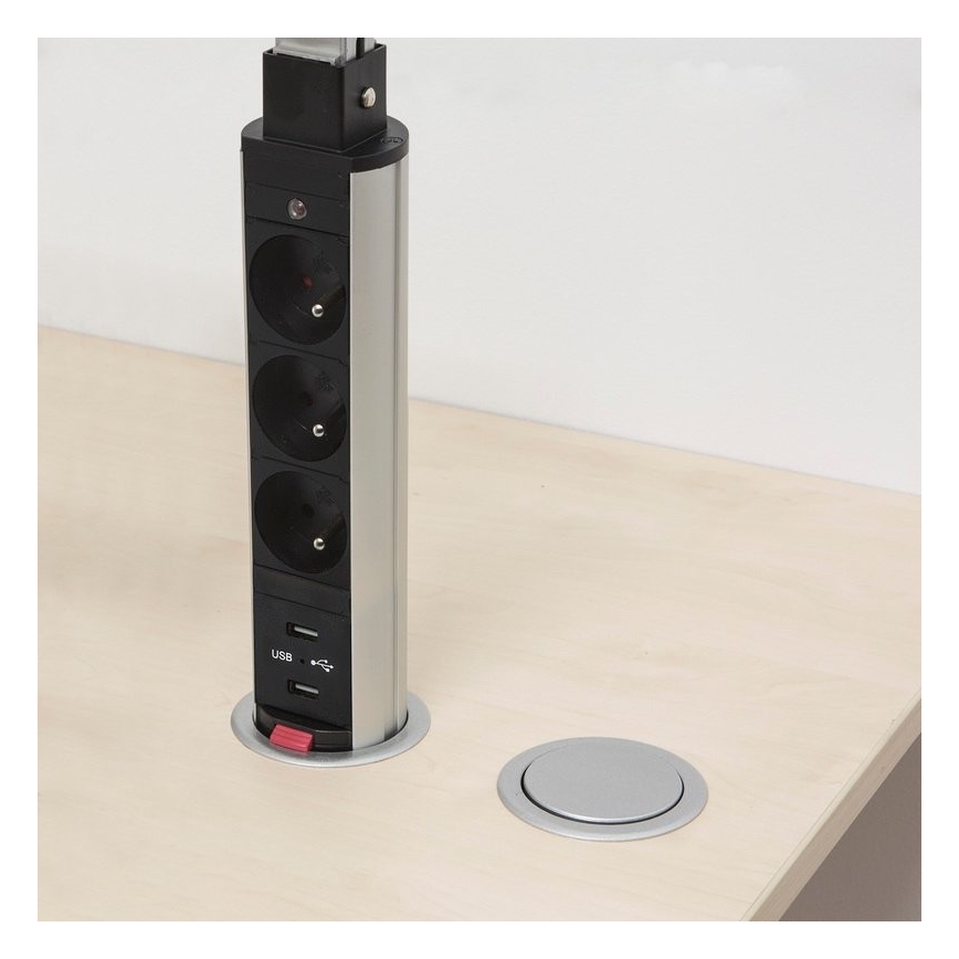 Ühendatav pistiktorn lauale 2x230V + 2xUSB