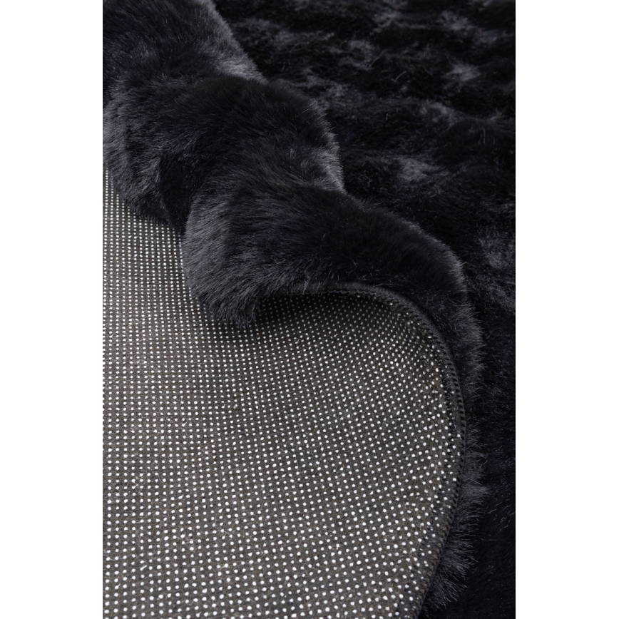 Ümmargune vaip RABBIT BUBBLE 160 cm must