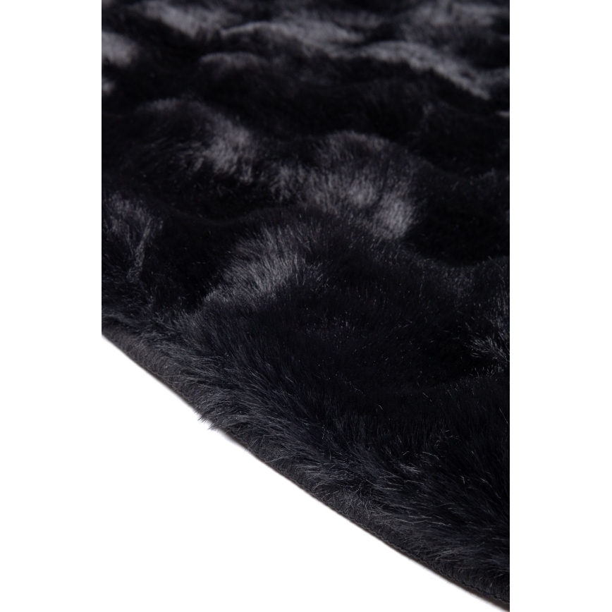 Ümmargune vaip RABBIT BUBBLE 160 cm must