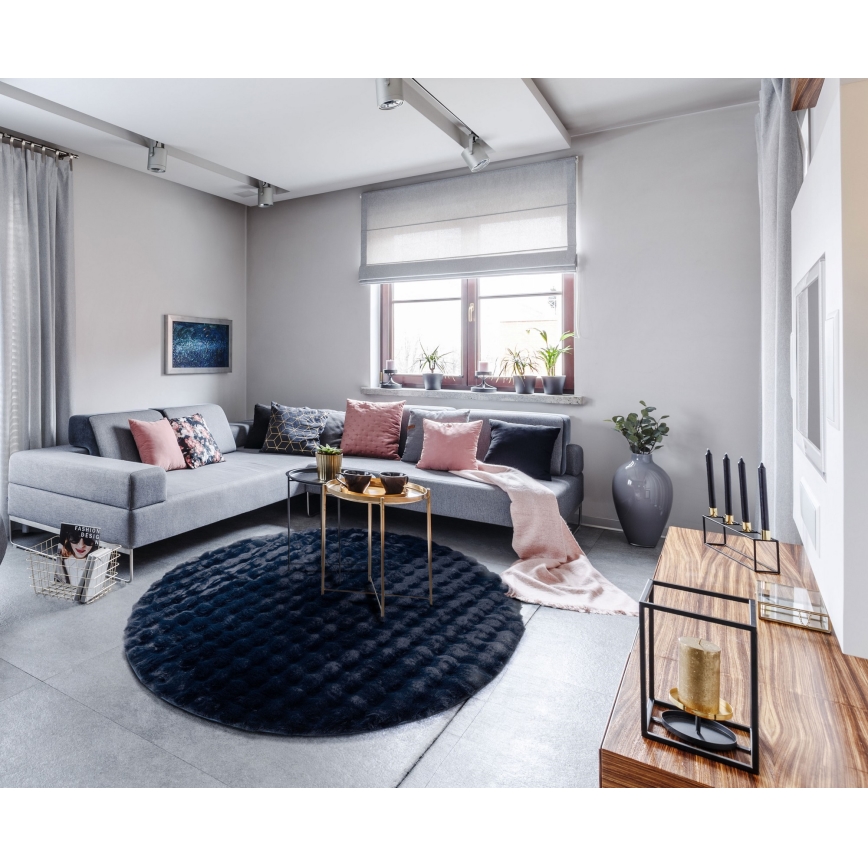 Ümmargune vaip RABBIT BUBBLE, läbimõõt 160 cm, sinine