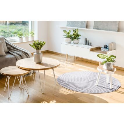 Ümmargune vaip SALAMANCA 100 cm hall/valge