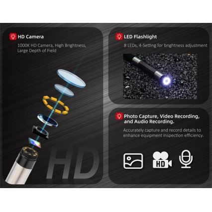 Uni-T - Boroskoop 3,7V 3000 mAh IP67 3m