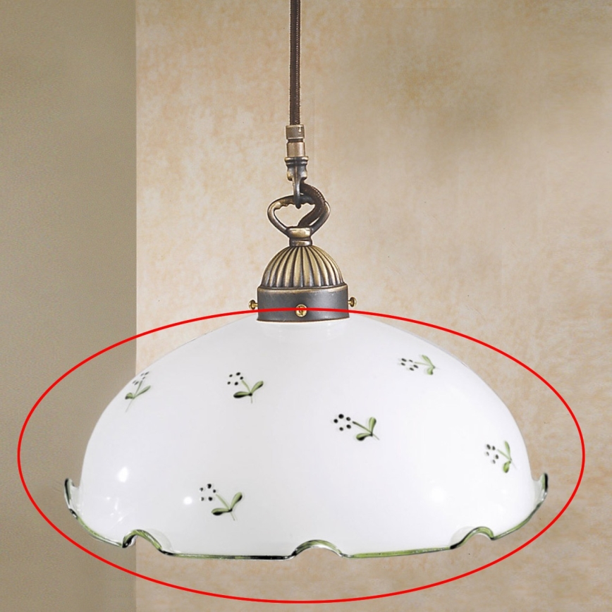 Universaalne asendusklaas NONNA E27 Ø 20 cm valge/roheline