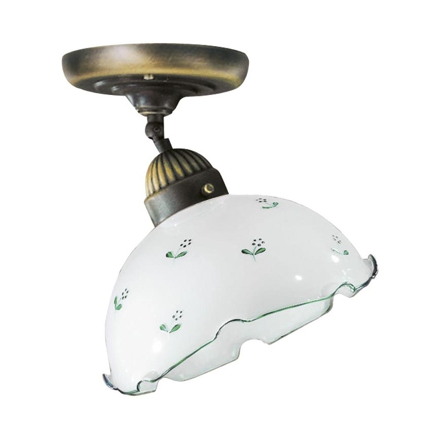 Universaalne asendusklaas NONNA E27 Ø 20 cm valge/roheline