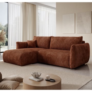 Universaalne L-kujuline lahtikäiv nurgadiivan FRIDA, pruun, hoiuruumiga