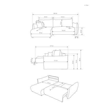 Universaalne L-kujuline lahtikäiv nurgadiivan FRIDA, pruun, hoiuruumiga