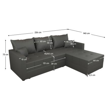 Universaalne lahtikäiv L-kujuline nurgadiivan DUBLIN, hall